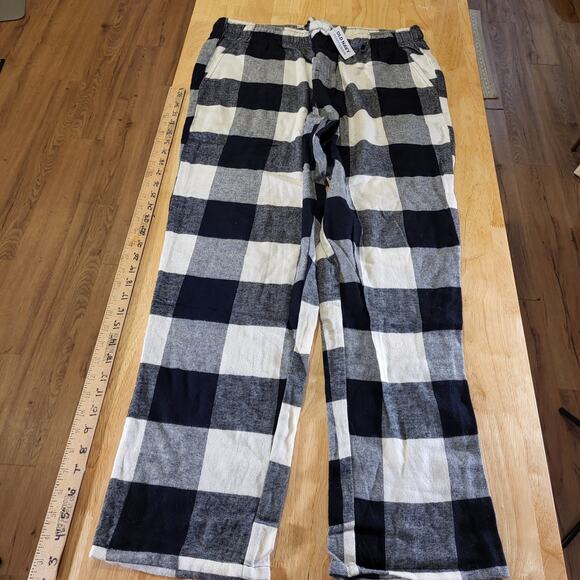 NWT Old Navy Black & White Buffalo Check Flannel Pajama Set Large - Picture 13 of 15
